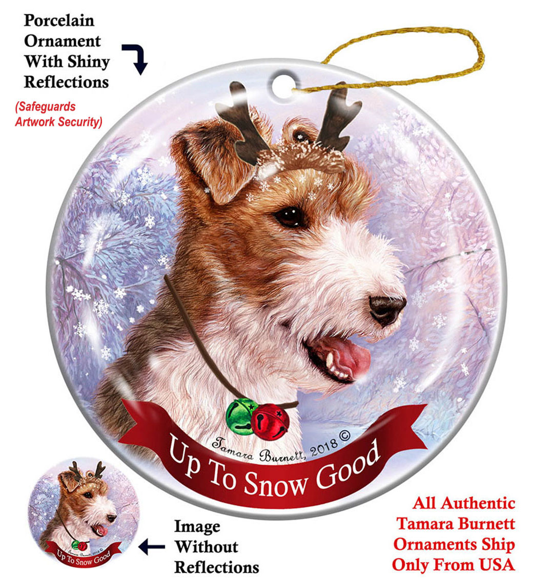 Wire Haired Fox Terrier - Up To Snow Good Ornament Image